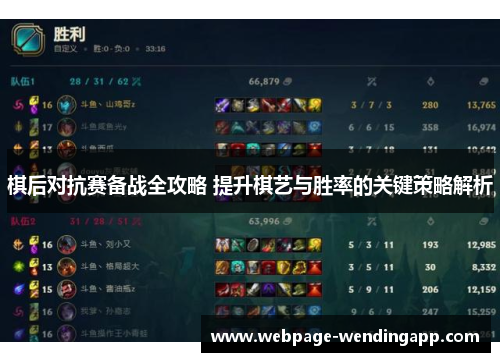 棋后对抗赛备战全攻略 提升棋艺与胜率的关键策略解析